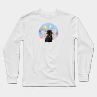 A Black Standard Poodle Floats in Heavens Clouds Long Sleeve T-Shirt